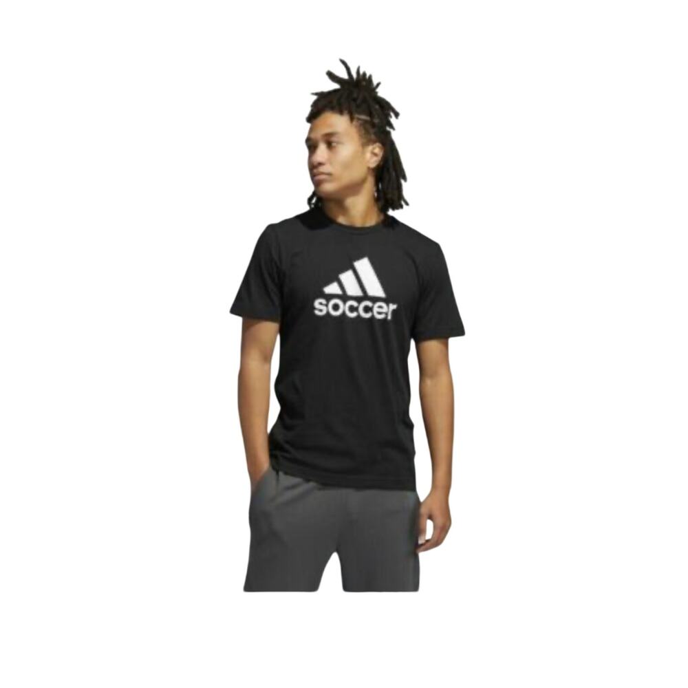 Adidas Men's Athletic Casual Short Sleeve T-Shirt XL Soccer Black Athletic Sport